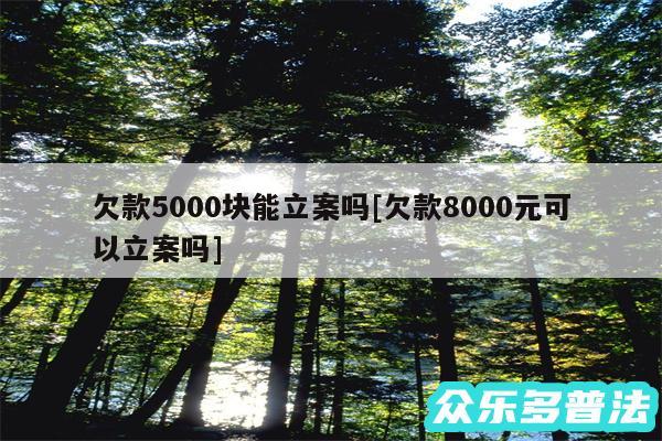 欠款5000块能立案吗及欠款8000元可以立案吗