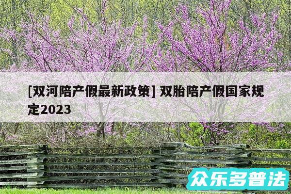 及双河陪产假最新政策 双胎陪产假国家规定2024
