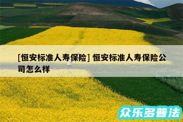 及恒安标准人寿保险 恒安标准人寿保险公司怎么样