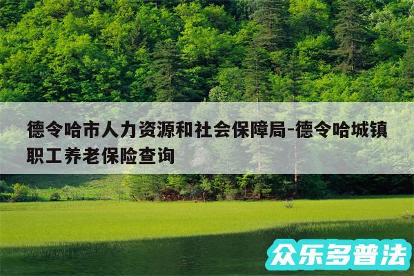 德令哈市人力资源和社会保障局-德令哈城镇职工养老保险查询