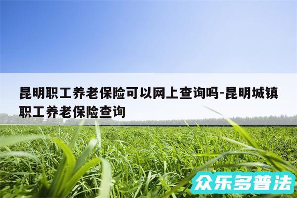 昆明职工养老保险可以网上查询吗-昆明城镇职工养老保险查询