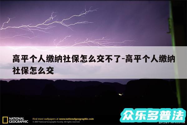 高平个人缴纳社保怎么交不了-高平个人缴纳社保怎么交