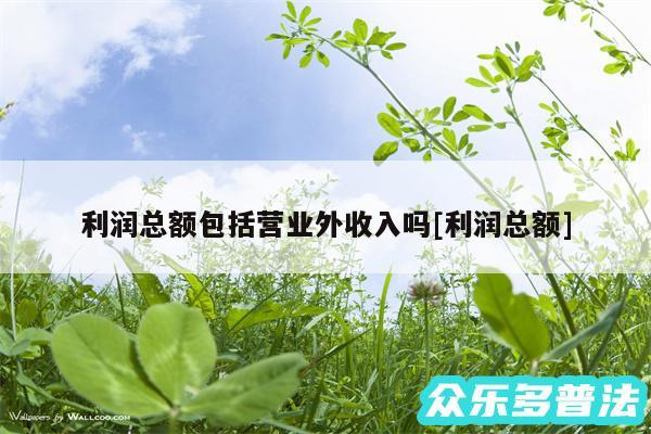 利润总额包括营业外收入吗及利润总额