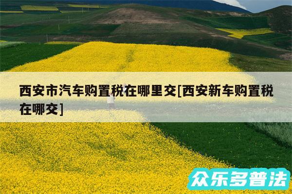 西安市汽车购置税在哪里交及西安新车购置税在哪交