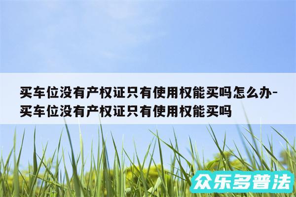 买车位没有产权证只有使用权能买吗怎么办-买车位没有产权证只有使用权能买吗