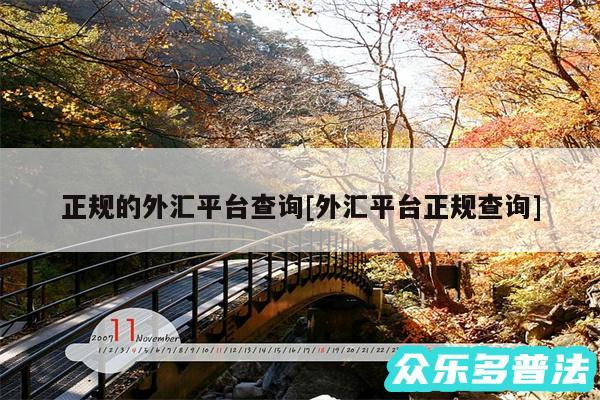 正规的外汇平台查询及外汇平台正规查询