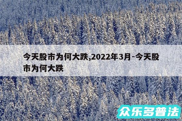 今天股市为何大跌,2024年3月-今天股市为何大跌