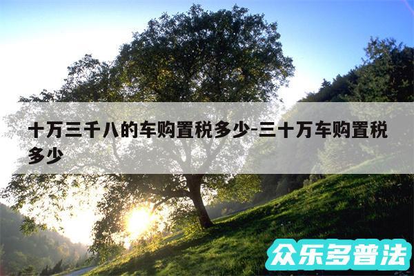 十万三千八的车购置税多少-三十万车购置税多少