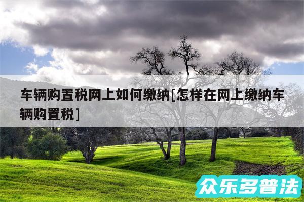 车辆购置税网上如何缴纳及怎样在网上缴纳车辆购置税