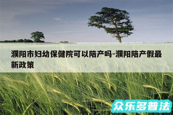 濮阳市妇幼保健院可以陪产吗-濮阳陪产假最新政策