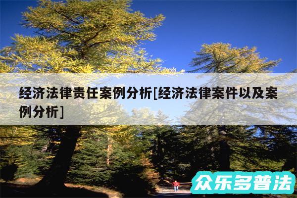 经济法律责任案例分析及经济法律案件以及案例分析