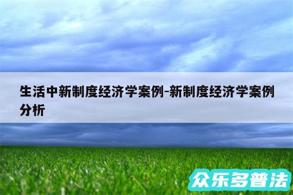 生活中新制度经济学案例-新制度经济学案例分析