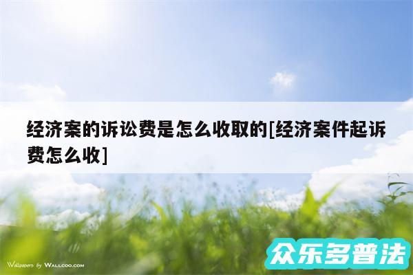 经济案的诉讼费是怎么收取的及经济案件起诉费怎么收