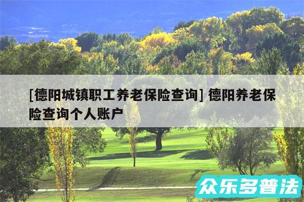 及德阳城镇职工养老保险查询 德阳养老保险查询个人账户