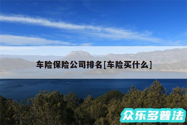 车险保险公司排名及车险买什么
