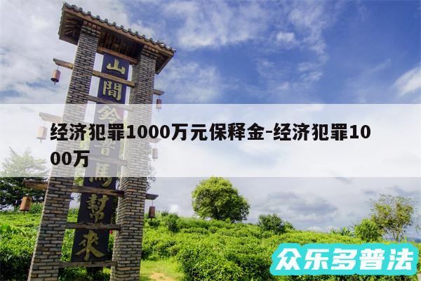 经济犯罪1000万元保释金-经济犯罪1000万