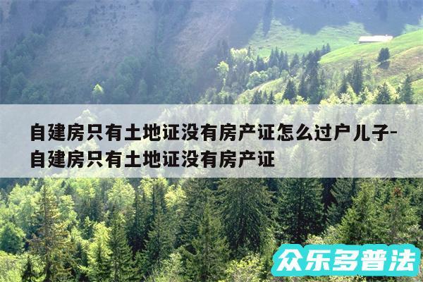 自建房只有土地证没有房产证怎么过户儿子-自建房只有土地证没有房产证