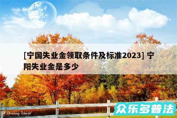 及宁国失业金领取条件及标准2024 宁阳失业金是多少