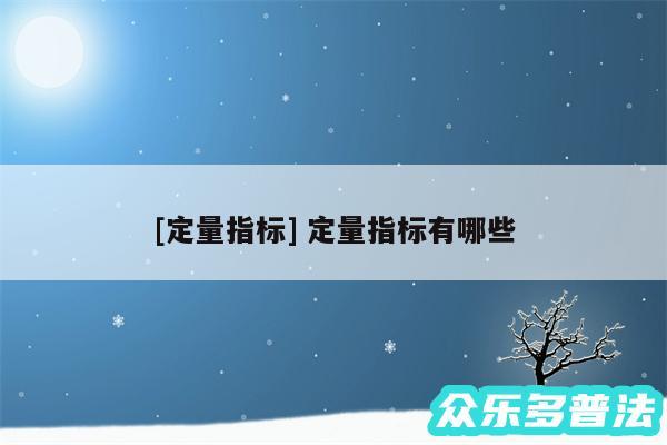 及定量指标 定量指标有哪些