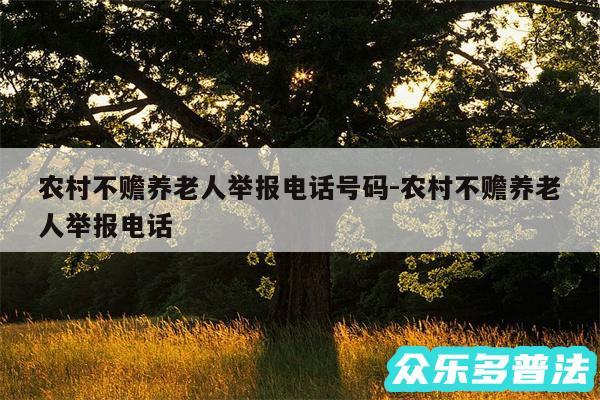 农村不赡养老人举报电话号码-农村不赡养老人举报电话