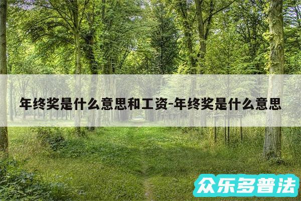 年终奖是什么意思和工资-年终奖是什么意思