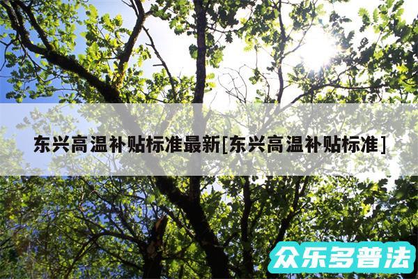 东兴高温补贴标准最新及东兴高温补贴标准