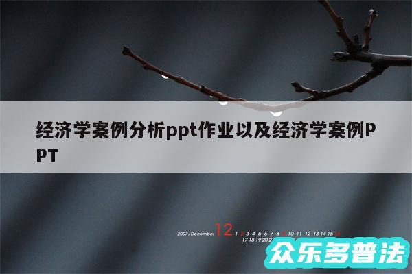 经济学案例分析ppt作业以及经济学案例PPT