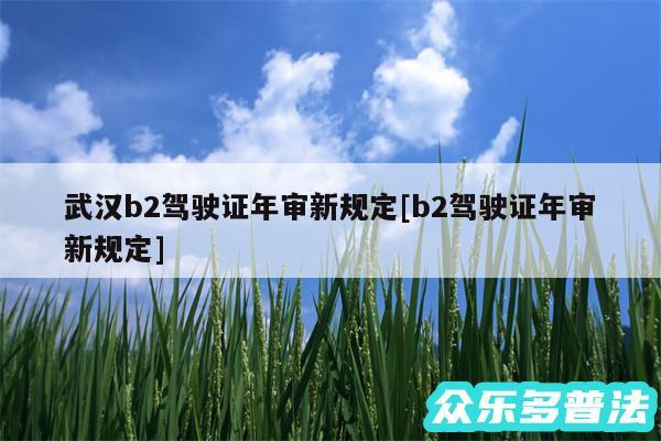 武汉b2驾驶证年审新规定及b2驾驶证年审新规定