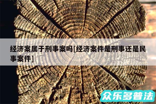 经济案属于刑事案吗及经济案件是刑事还是民事案件