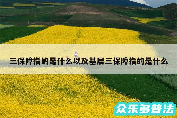 三保障指的是什么以及基层三保障指的是什么