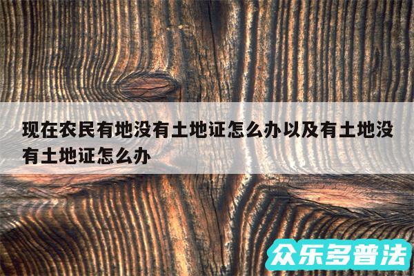 现在农民有地没有土地证怎么办以及有土地没有土地证怎么办