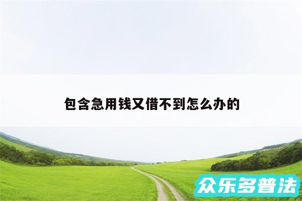 包含急用钱又借不到怎么办的
