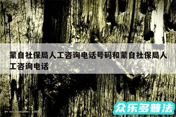 蒙自社保局人工咨询电话号码和蒙自社保局人工咨询电话