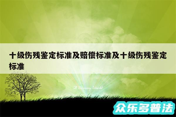 十级伤残鉴定标准及赔偿标准及十级伤残鉴定标准