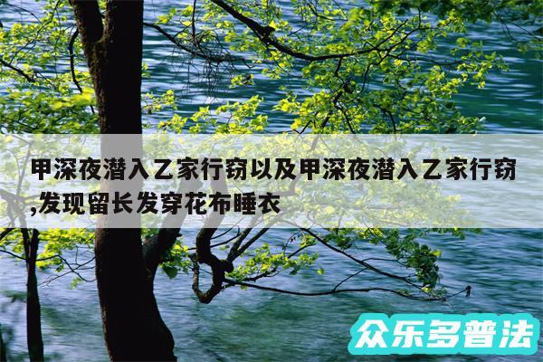 甲深夜潜入乙家行窃以及甲深夜潜入乙家行窃,发现留长发穿花布睡衣