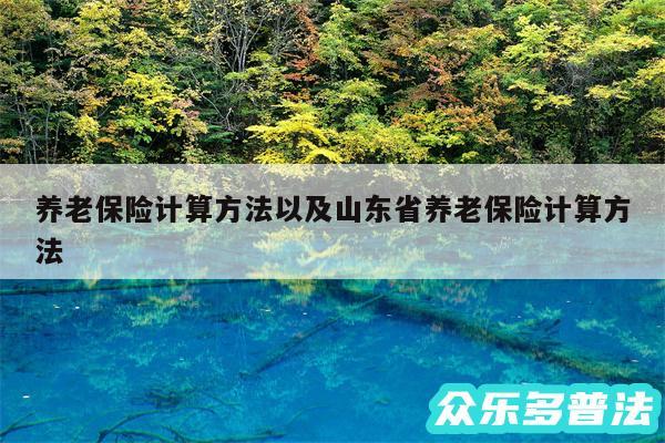 养老保险计算方法以及山东省养老保险计算方法