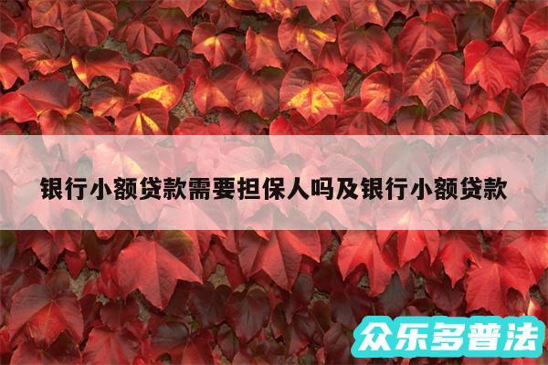 银行小额贷款需要担保人吗及银行小额贷款