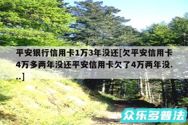 平安银行信用卡1万3年没还及欠平安信用卡4万多两年没还平安信用卡欠了4万两年没...