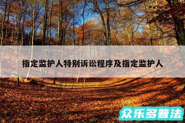 指定监护人特别诉讼程序及指定监护人