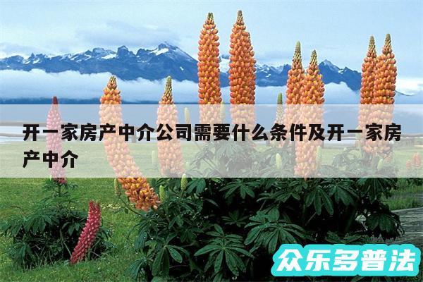 开一家房产中介公司需要什么条件及开一家房产中介