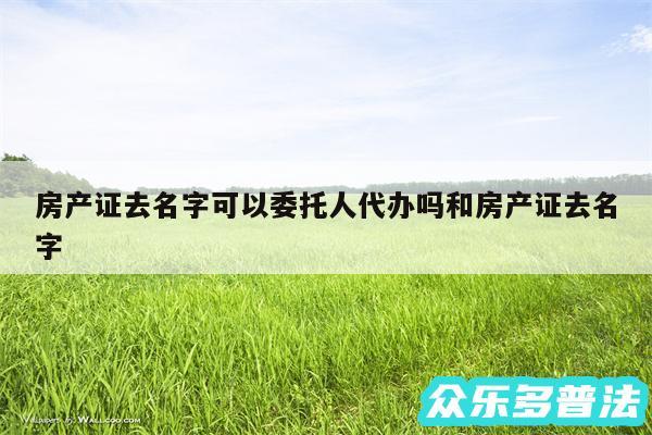 房产证去名字可以委托人代办吗和房产证去名字