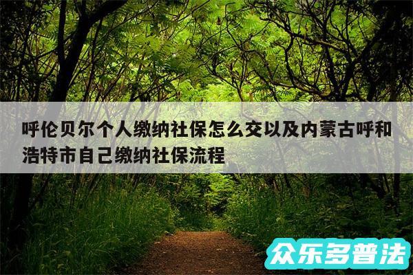 呼伦贝尔个人缴纳社保怎么交以及内蒙古呼和浩特市自己缴纳社保流程