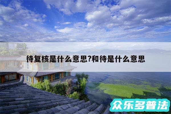 待复核是什么意思?和待是什么意思