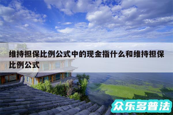 维持担保比例公式中的现金指什么和维持担保比例公式