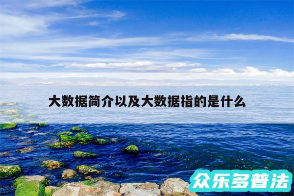 大数据简介以及大数据指的是什么