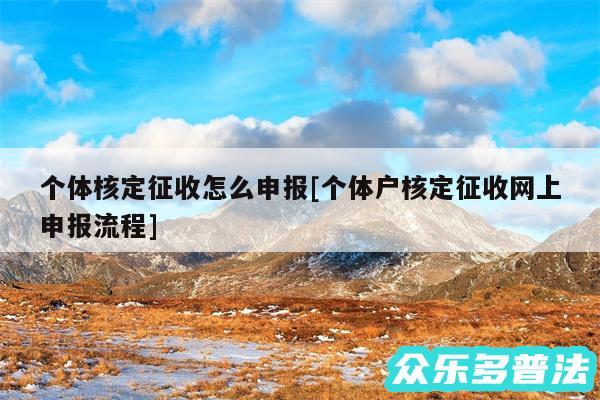 个体核定征收怎么申报及个体户核定征收网上申报流程