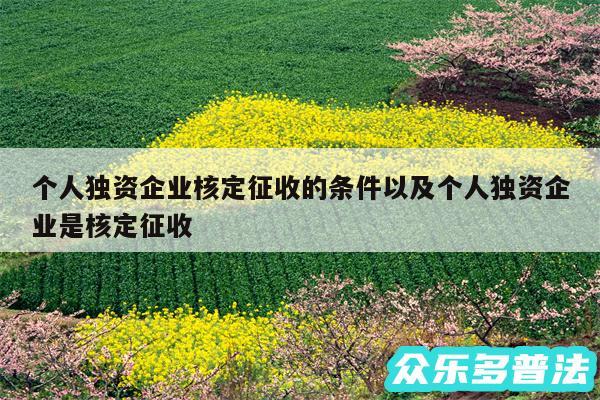 个人独资企业核定征收的条件以及个人独资企业是核定征收