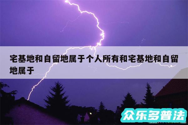 宅基地和自留地属于个人所有和宅基地和自留地属于