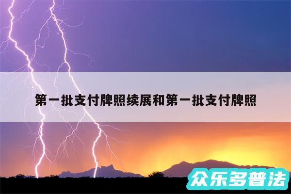 第一批支付牌照续展和第一批支付牌照