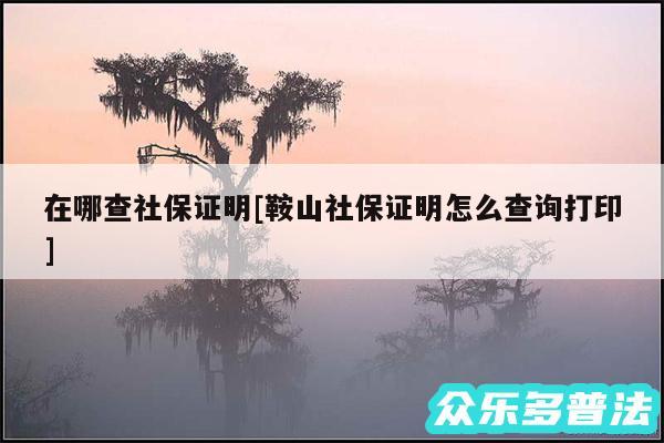 在哪查社保证明及鞍山社保证明怎么查询打印